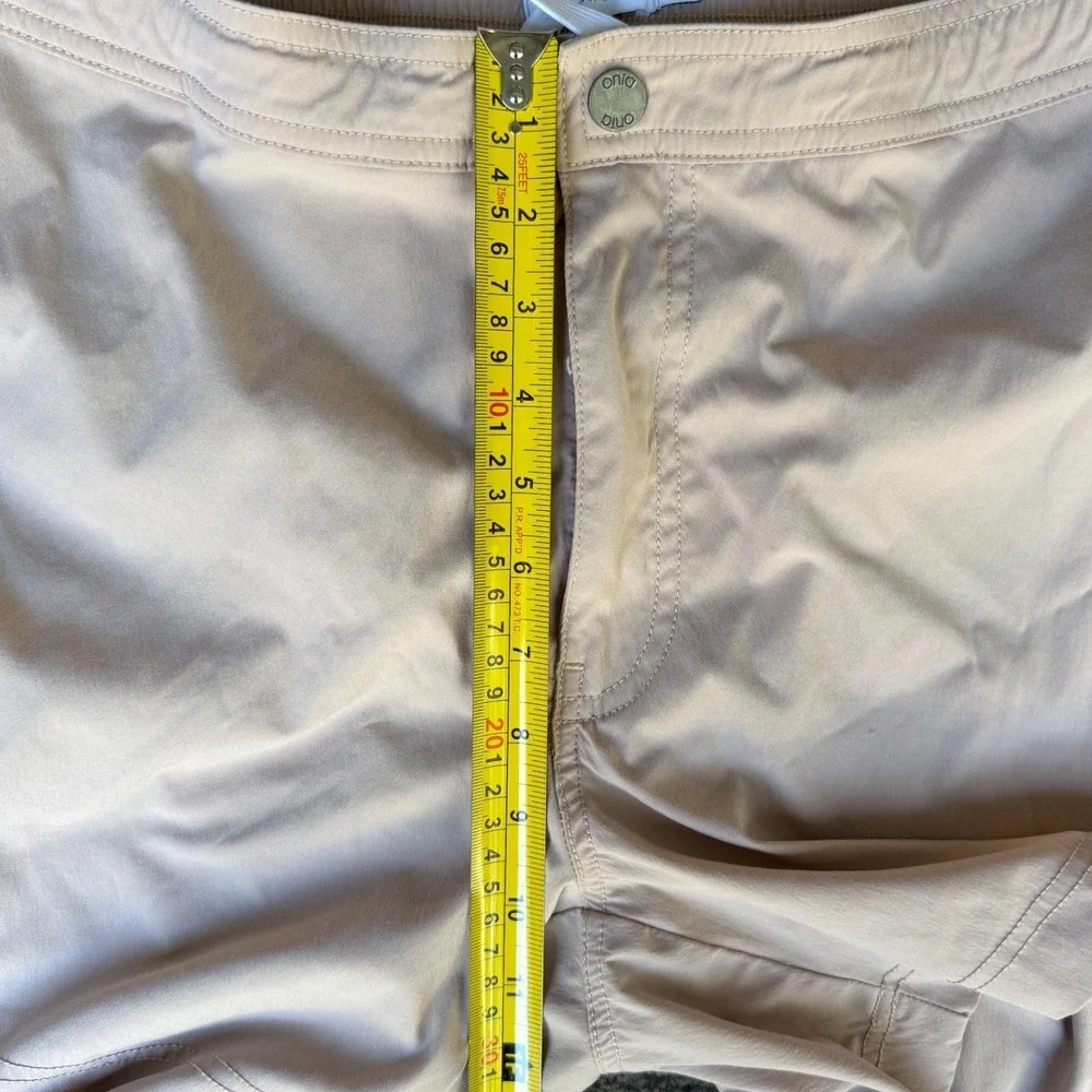 Onia Charles 7 Inch Swim Trunks Mens XL Beige Tan Nylon Stretch Mesh Lined XL/TG